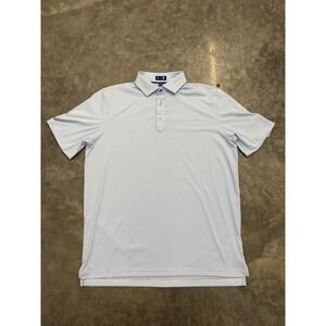 Stitch Polo Shirt Mens Large Blue Striped Golf Performance Lightweight